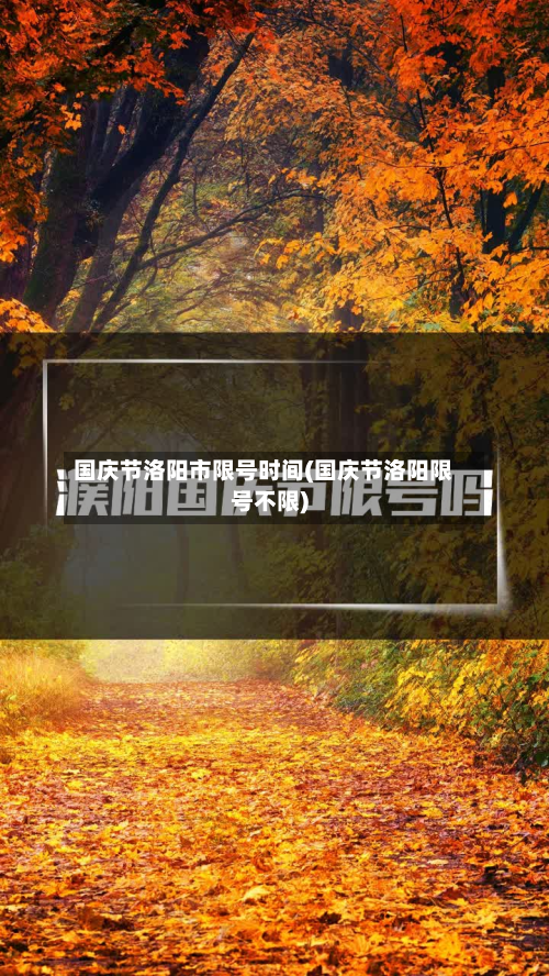 国庆节洛阳市限号时间(国庆节洛阳限号不限)