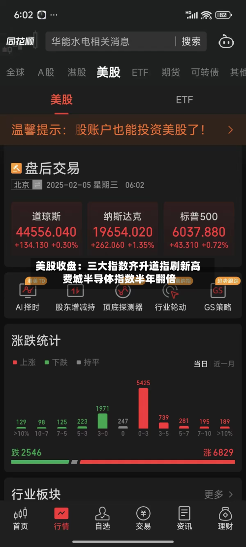 美股收盘:三大指数齐升道指刷新高 费城半导体指数半年翻倍-第3张图片