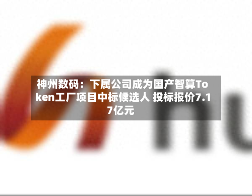神州数码：下属公司成为国产智算Token工厂项目中标候选人 投标报价7.17亿元-第2张图片