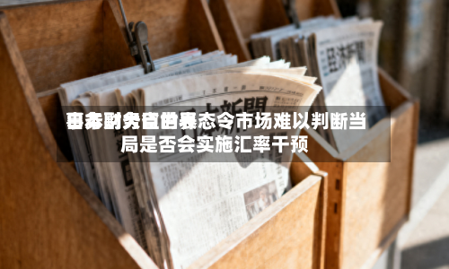 日本财务省世界事务副大臣的表态令市场难以判断当局是否会实施汇率干预