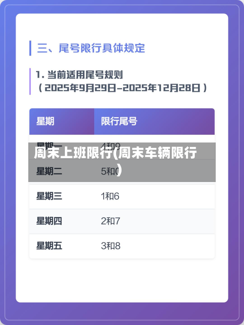 周末上班限行(周末车辆限行)