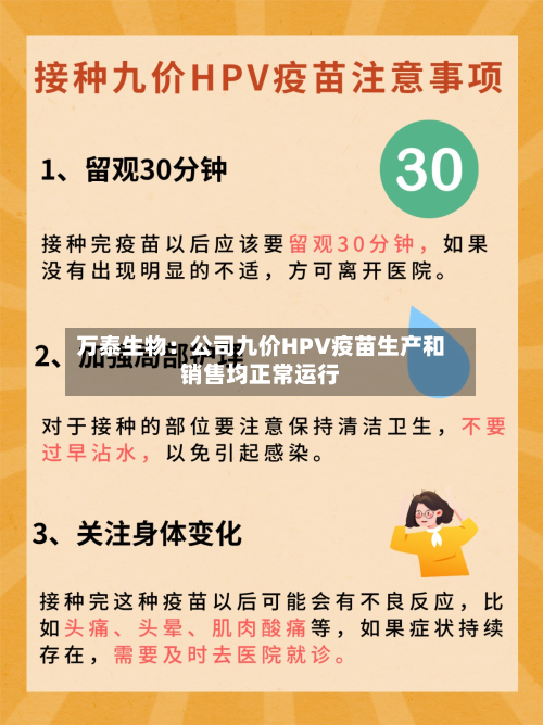 万泰生物：公司九价HPV疫苗生产和销售均正常运行-第1张图片