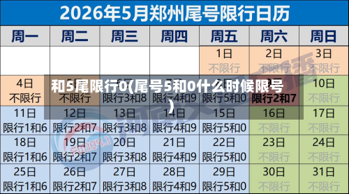 和5尾限行0(尾号5和0什么时候限号)-第2张图片