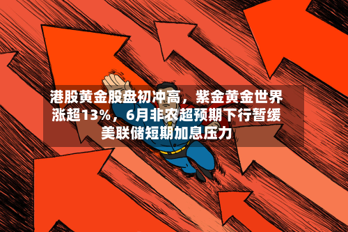 港股黄金股盘初冲高，紫金黄金世界涨超13%，6月非农超预期下行暂缓美联储短期加息压力-第1张图片