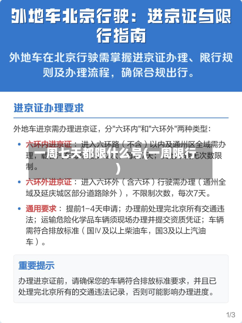一周七天都限什么号(一周限行)-第2张图片