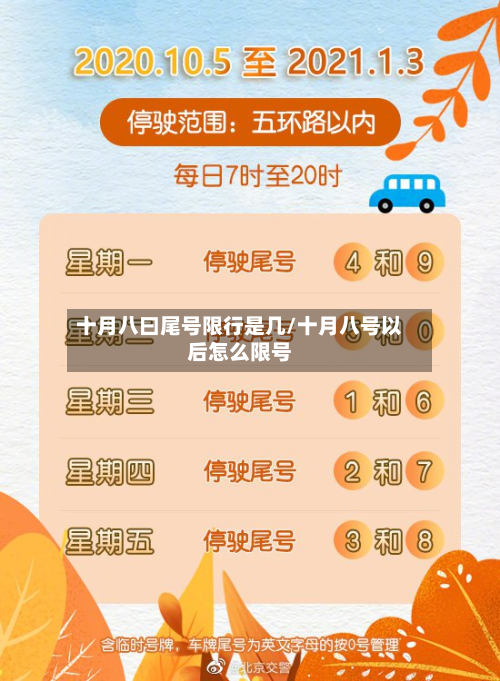 十月八曰尾号限行是几/十月八号以后怎么限号-第3张图片
