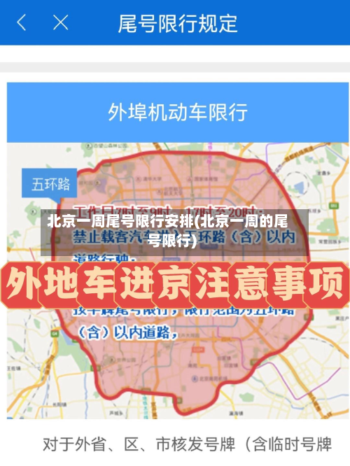 北京一周尾号限行安排(北京一周的尾号限行)