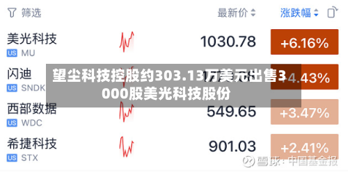 望尘科技控股约303.13万美元出售3000股美光科技股份-第1张图片