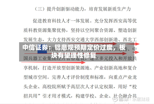 中信证券：铝悲观预期定价过度，板块有望理性修复