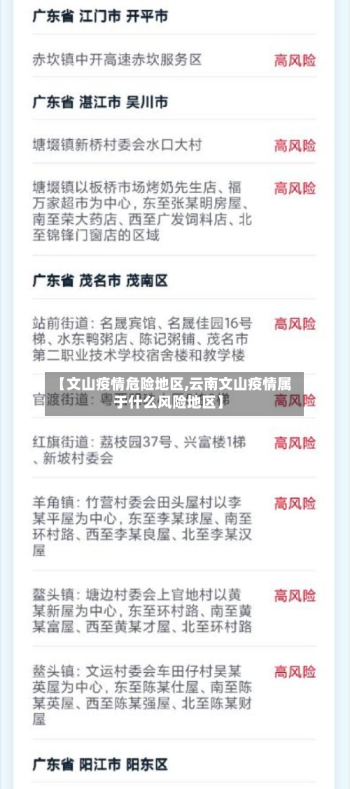 【文山疫情危险地区,云南文山疫情属于什么风险地区】