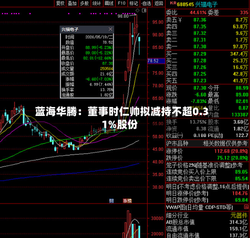蓝海华腾:董事时仁帅拟减持不超0.31%股份-第2张图片