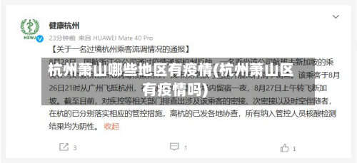 杭州萧山哪些地区有疫情(杭州萧山区有疫情吗)-第2张图片