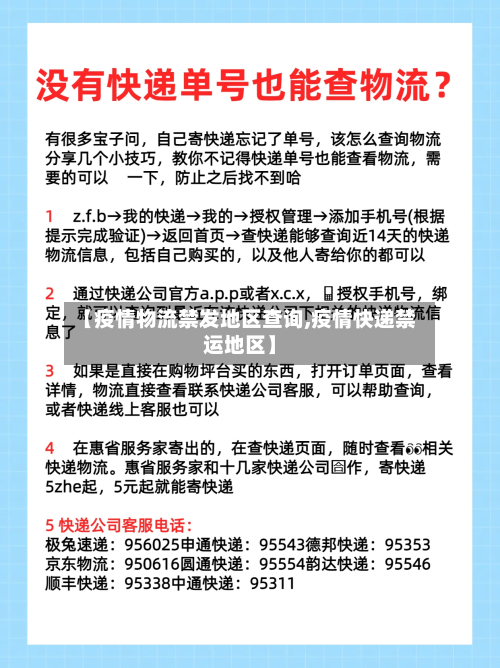 【疫情物流禁发地区查询,疫情快递禁运地区】-第1张图片