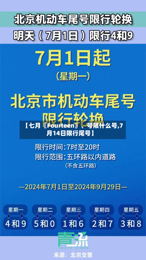 【七月〖Fourteen〗、号限什么号,7月14日限行尾号】
