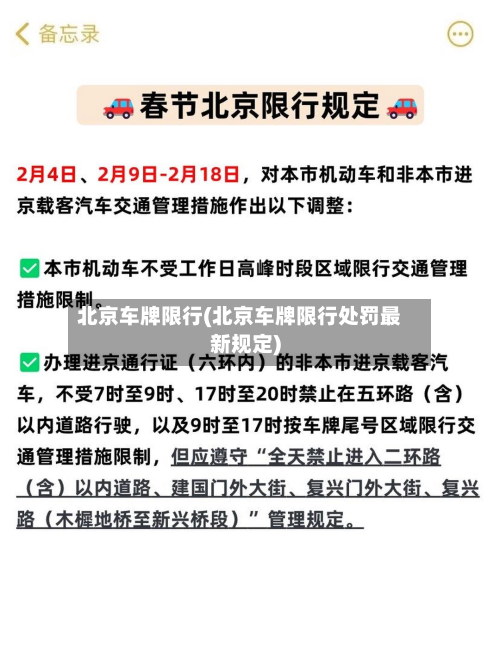北京车牌限行(北京车牌限行处罚最新规定)-第1张图片