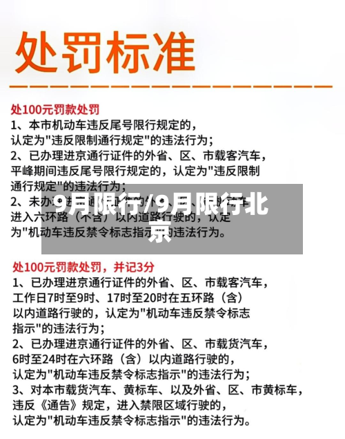 9月限行/9月限行北京
