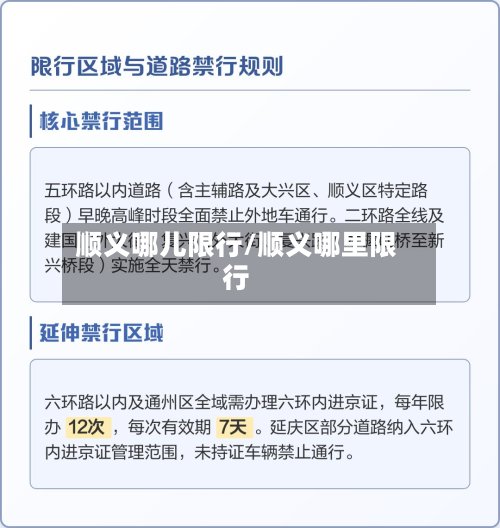 顺义哪儿限行/顺义哪里限行-第2张图片