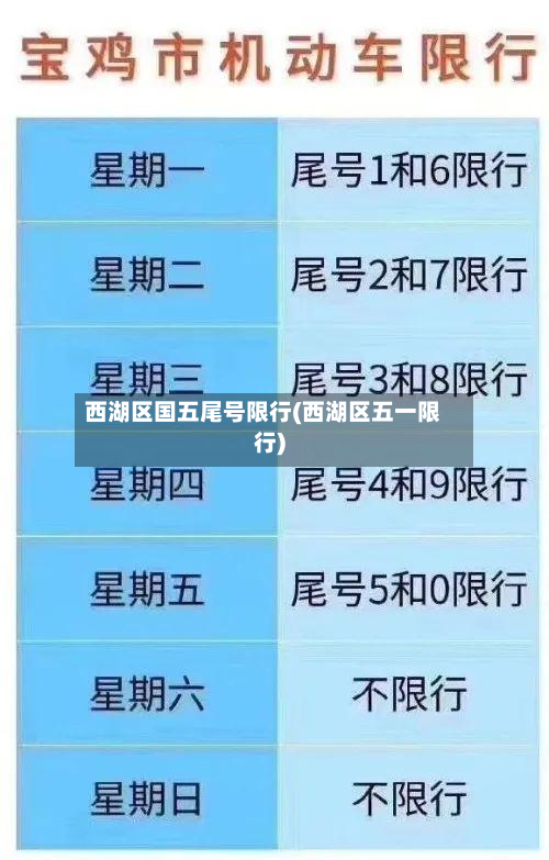 西湖区国五尾号限行(西湖区五一限行)-第2张图片