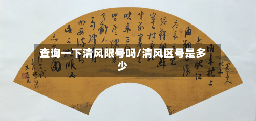 查询一下清风限号吗/清风区号是多少-第1张图片