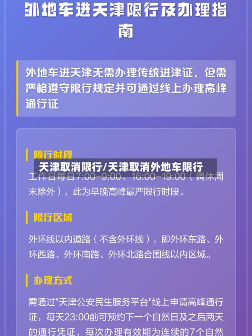 天津取消限行/天津取消外地车限行-第2张图片