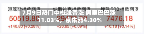 7月9日热门中概股普涨 阿里巴巴涨11.03%，京东涨4.30%-第3张图片