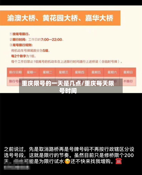 重庆限号的一天是几点/重庆每天限号时间-第1张图片