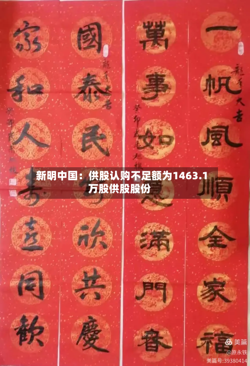 新明中国:供股认购不足额为1463.1万股供股股份-第1张图片