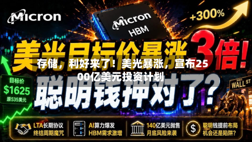 存储	，利好来了！美光暴涨，宣布2500亿美元投资计划-第2张图片