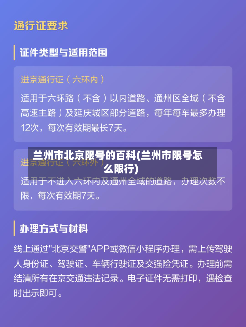 兰州市北京限号的百科(兰州市限号怎么限行)-第3张图片