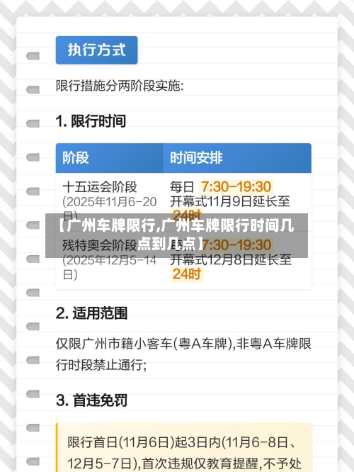 【广州车牌限行,广州车牌限行时间几点到几点】-第1张图片