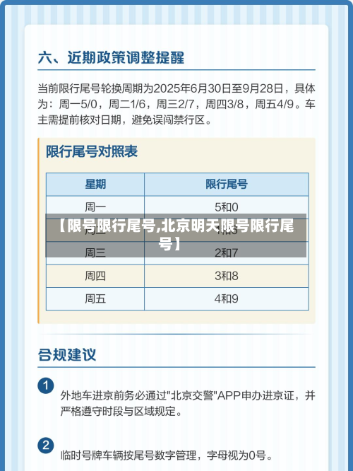 【限号限行尾号,北京明天限号限行尾号】