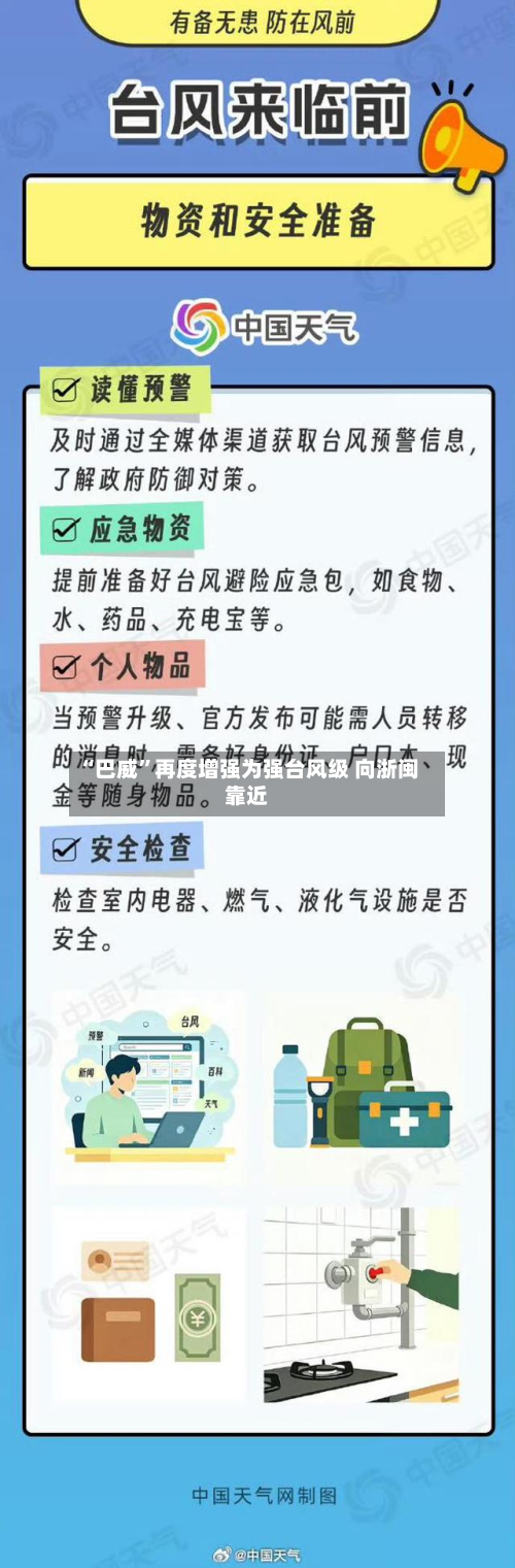 “巴威”再度增强为强台风级 向浙闽靠近