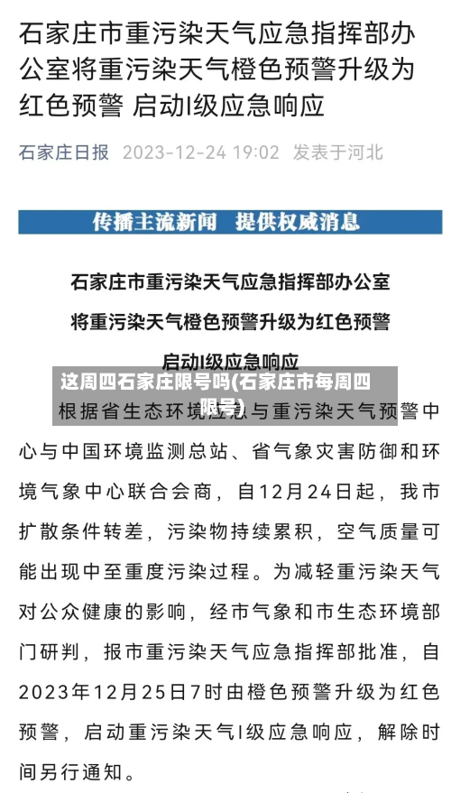 这周四石家庄限号吗(石家庄市每周四限号)-第1张图片