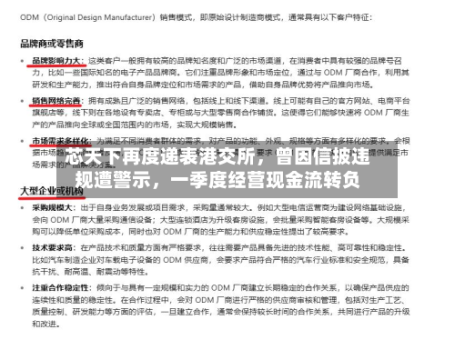 芯天下再度递表港交所，曾因信披违规遭警示，一季度经营现金流转负-第2张图片