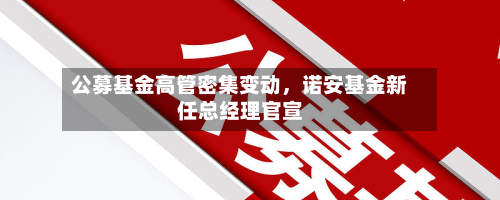 公募基金高管密集变动，诺安基金新任总经理官宣