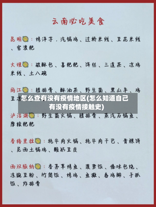 怎么查有没有疫情地区(怎么知道自己有没有疫情接触史)