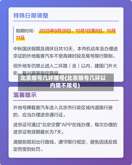 北京限号几环限号(北京限号几环以内限不限号)-第1张图片