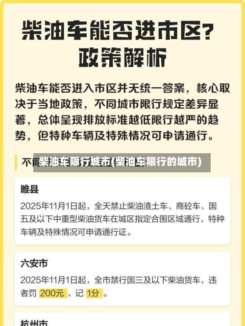 柴油车限行城市(柴油车限行的城市)