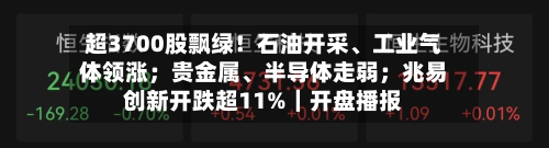 超3700股飘绿！石油开采、工业气体领涨；贵金属	、半导体走弱；兆易创新开跌超11%｜开盘播报-第2张图片