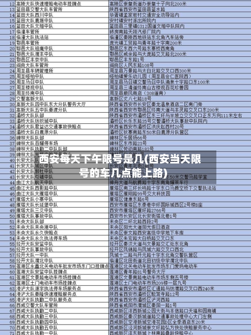 西安每天下午限号是几(西安当天限号的车几点能上路)-第1张图片