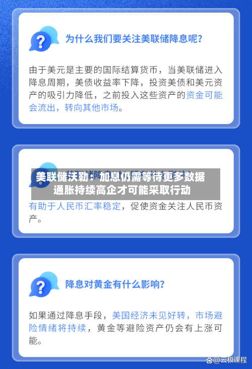 美联储沃勒:加息仍需等待更多数据 通胀持续高企才可能采取行动-第2张图片