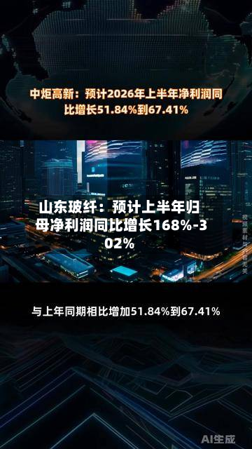 山东玻纤：预计上半年归母净利润同比增长168%-302%