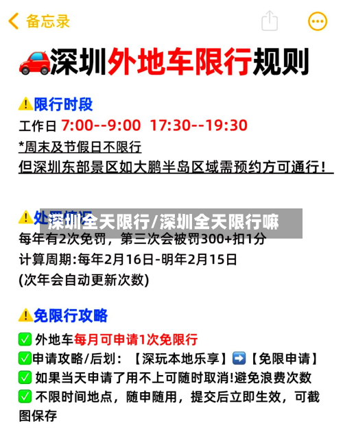 深圳全天限行/深圳全天限行嘛