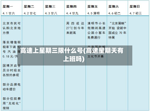 高速上星期三限什么号(高速星期天有上班吗)-第1张图片