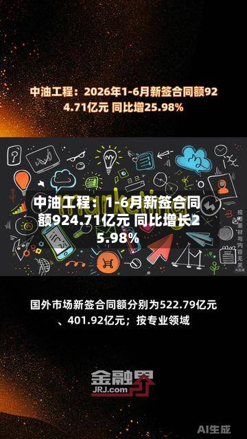 中油工程:1-6月新签合同额924.71亿元 同比增长25.98%-第1张图片