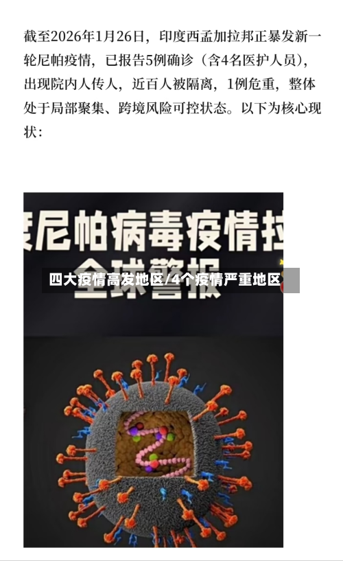 四大疫情高发地区/4个疫情严重地区