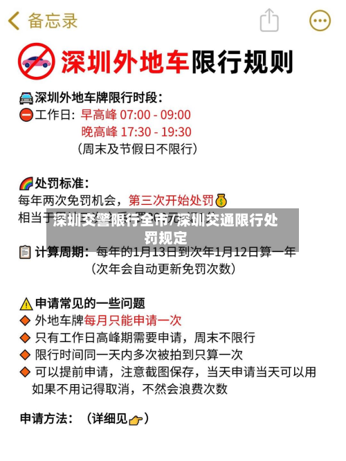 深圳交警限行全市/深圳交通限行处罚规定-第2张图片