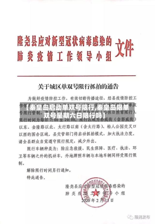 【秦皇岛启动单双号限行,秦皇岛限单双号星期六日限行吗】-第1张图片
