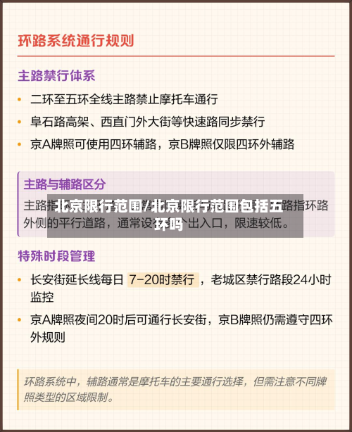 北京限行范围/北京限行范围包括五环吗-第1张图片