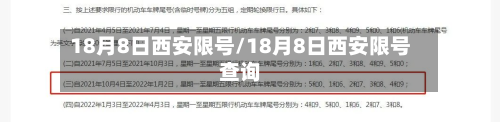 18月8日西安限号/18月8日西安限号查询